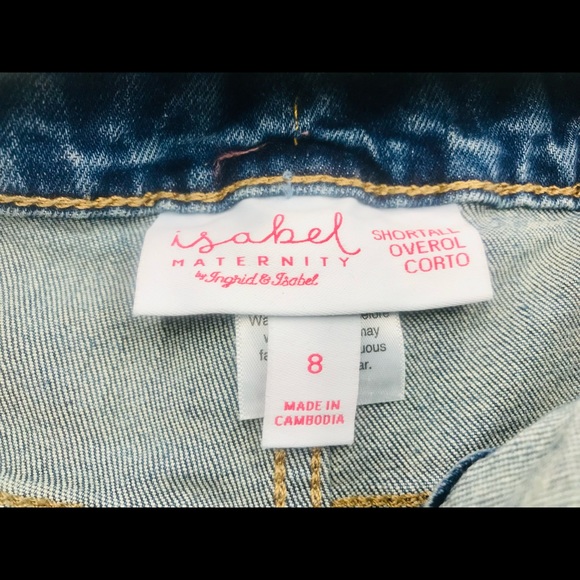 COPY - COPY - NWT Isabel maternity jean distressed wash overalls shortalls sz 8… - Picture 5 of 8